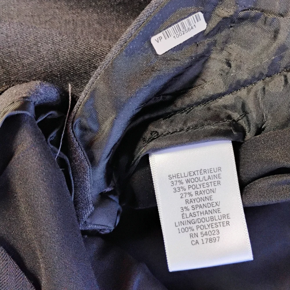Banana Republic Ryan Fit Wide‎ Leg Trousers Gray Womens 14 Long Wool Business